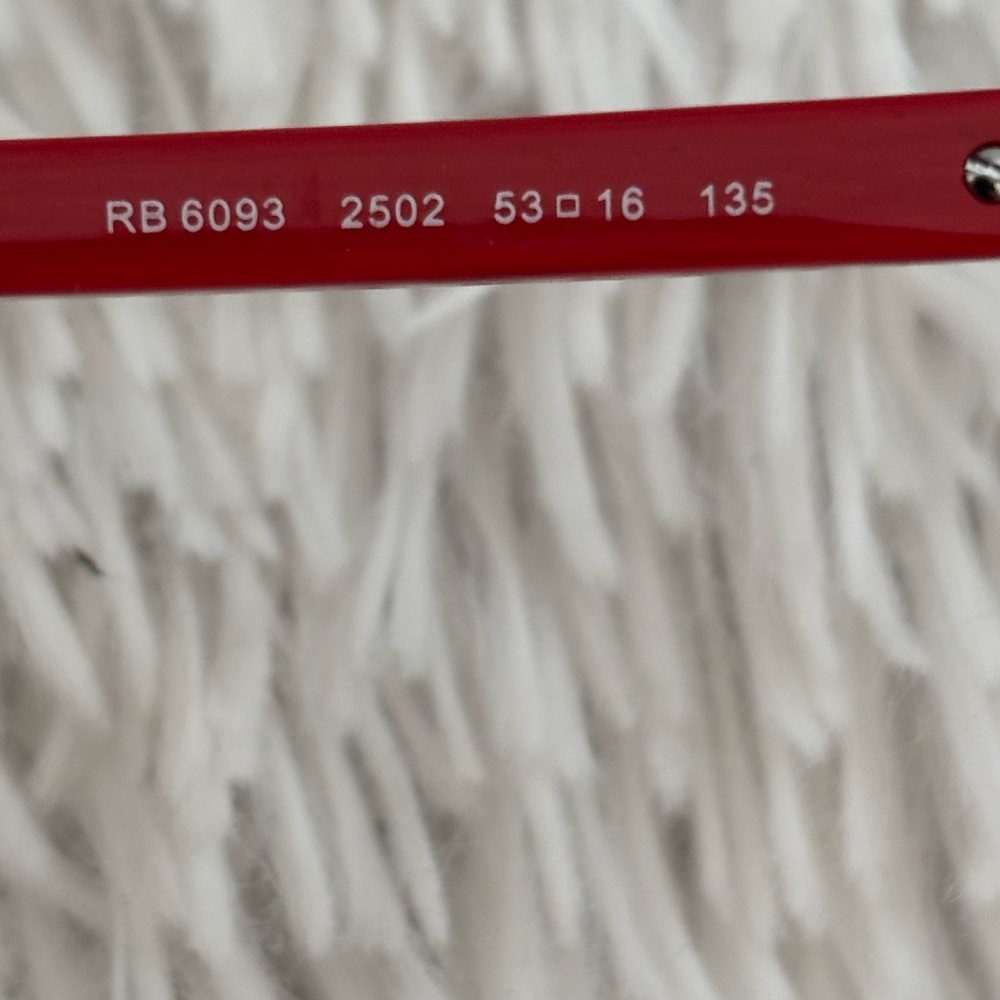 Rayban Red Rectangular Eyeglasses - Picture 7 of 9